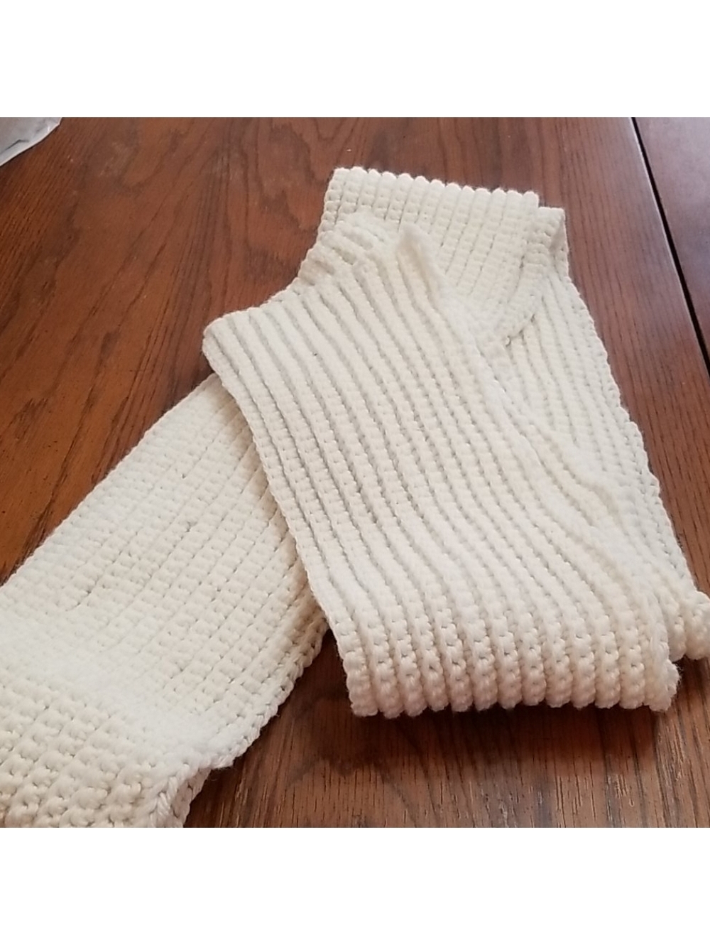 Cream Colored Long Women's Scarf 110 Inch Knit